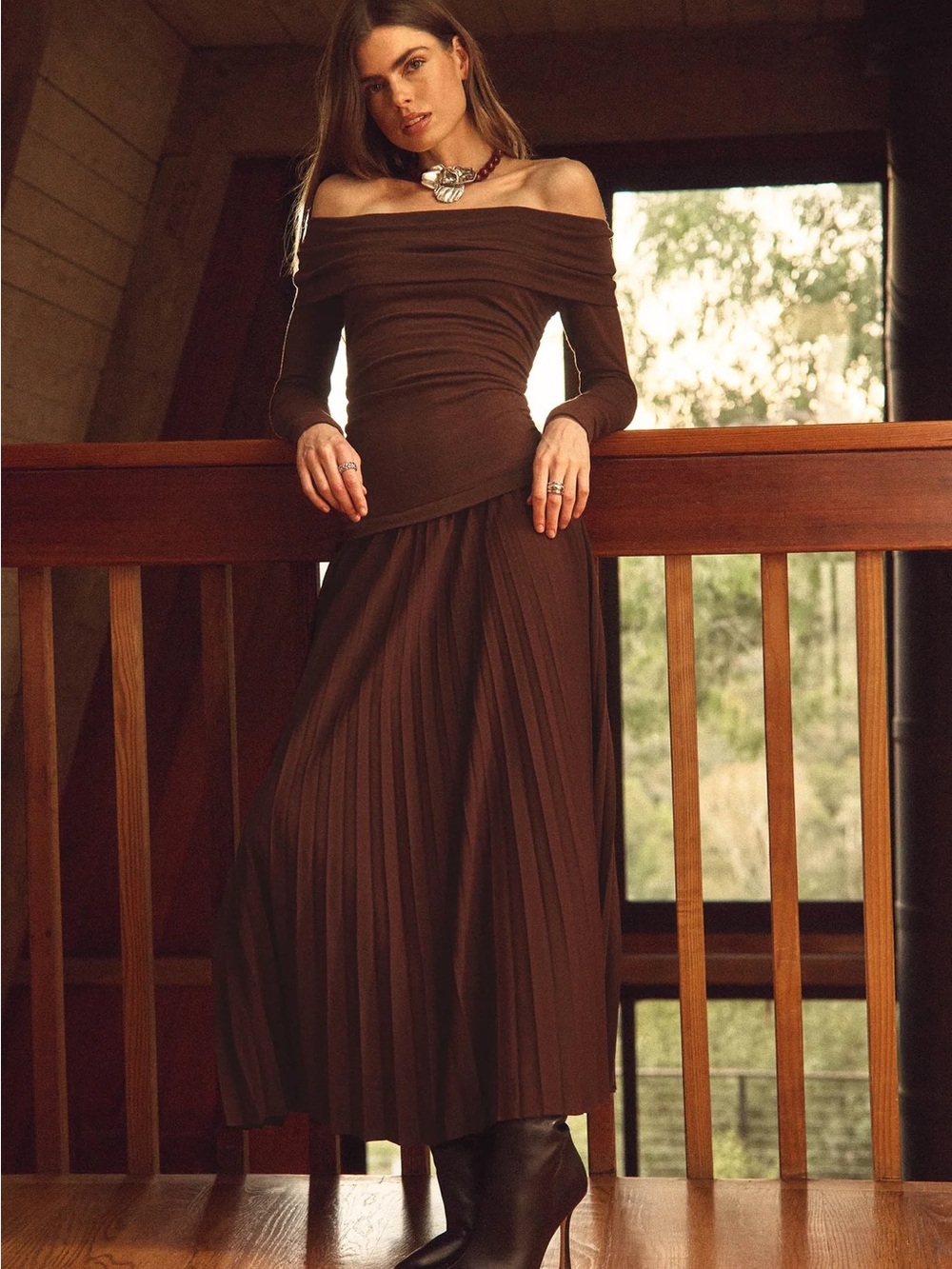 NWT REVOLVE Tanaia Mixed Media Dress in Brown
From ASTR the Label
